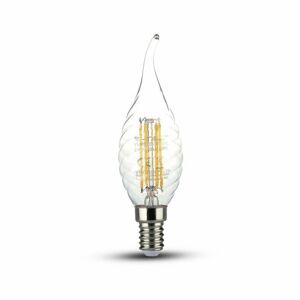 Žiarovka LED Filament sviečková E14 4W, 2700K, 400lm, VT-1995 (V-TAC)