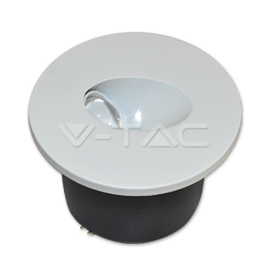 Schodiskové LED svietidlo okrúhle 3W, 3000K, 120lm, biele VT-1109RD (V-TAC)