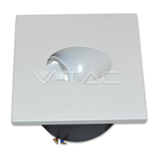 Schodiskové LED svietidlo štvorcové 3W, 3000K, 270lm, biele VT-1109SQ (V-TAC)