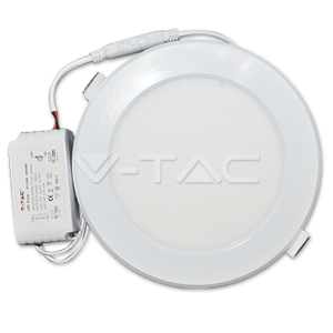 Mini LED panel okrúhly Economy zapustený 12W, 3000K, 900lm, VT-1209 (V-TAC)