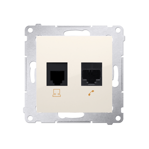 Zásuvka tel/dát. RJ12/RJ45 Cat.5e krémová SIMON54Pre (simon)