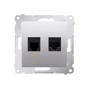 Zásuvka tel/dát. RJ12/RJ45 Cat.5e strieb. mat.metal. SIMON54Pre (simon)