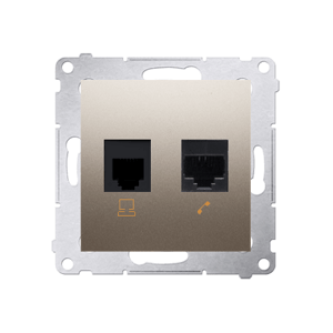 Zásuvka tel/dát. RJ12/RJ45 Cat.5e zlatá mat.metal. SIMON54Pre (simon)