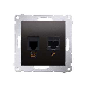 Zásuvka tel/dát. RJ12/RJ45 Cat.5e bronz mat.metal. SIMON54Pre (simon)