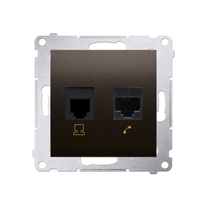 Zásuvka tel/dát. RJ12/RJ45 Cat.5e antracit metal. SIMON54Pre (simon)