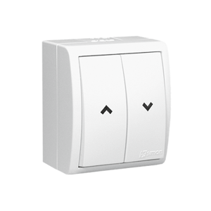 Ovládač žalúzií tlačidlový 10A/250V (SS) IP54 biela SIMON Aqua (simon)