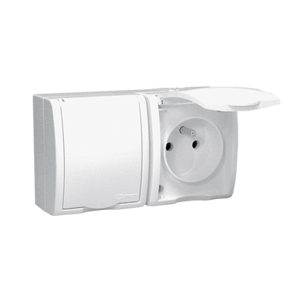 Dvojzásuvka 2P+T/16A/250V viečko (SS) IP54 biela SIMON Aqua (simon)