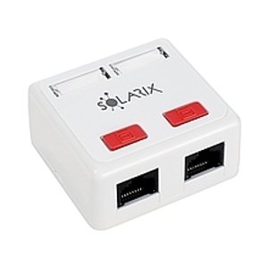 Zásuvka dátová 2xRJ45 na omietku biela CAT5E UTP SX288-5E-UTP-WH (SOLARIX)