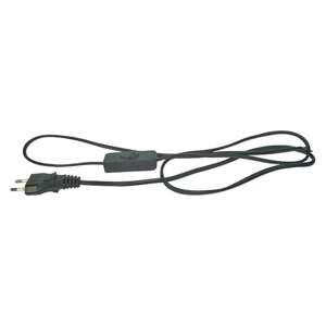 Kábel flexošnúra 2m 2x0,75 mm2, čierna plochá +vypínač (SOLIGHT)