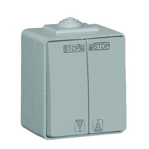 Ovládač žalúzií spínačový 16A/250V dvojitý IP65 sivá LOGUS90 Waterproof 48 (EFAPEL)