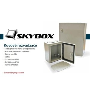 Rozvádzač 24 modul. kovový 400x300x200 Skybox MC-4030D200-SDL