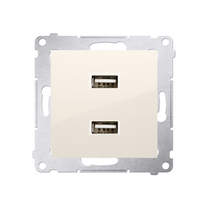 Nabíjačka 2xUSB 5V 2,1A (SS) krémová SIMON54 (simon)