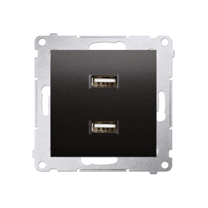 Nabíjačka 2xUSB 5V 2,1A (SS) antracit metal. SIMON54 (simon)