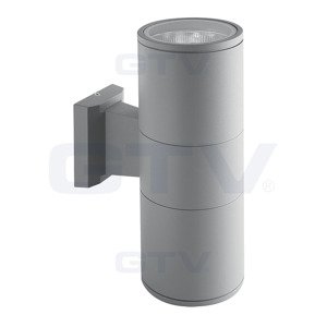 Svietidlo E27 2x40W, IP54, Al-sivá, VS-F, 300x105x199, BALEO 2 (GTV)