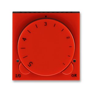 Termostat duálny otocný - jednotka ovl. cervená/cierna dymová Levit (ABB)