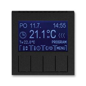 Termostat duálny progr. - jednotka ovl. onyx/cierna dymová Levit M (ABB)