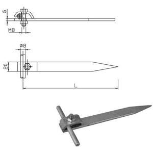 Podpera vedenia do dreva L=300, Fe-Zn (PV06) (ZIN)