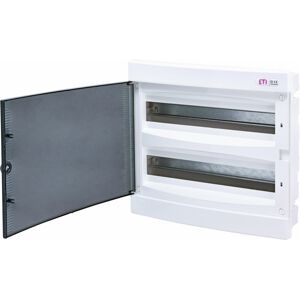 Rozvádzač zapustený bytový 36M IP40 dvierka transp. 336x373x68mm ECM 2x18PT (ETI)