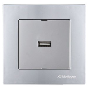 Zásuvka nabíjacia 1xUSB 2A/5V (SS) nerez Rita (Mutlusan)