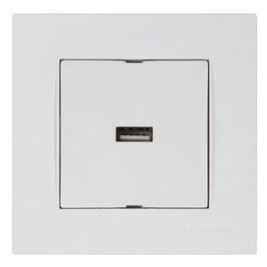 Zásuvka nabíjacia 1xUSB 2A/5V (SS) biela Rita (Mutlusan)