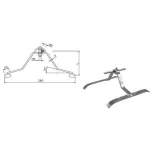 Podpera vedenia na hrebeň strechy L=90mm, Fe-Zn (PV16) (ZIN)