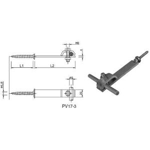 Podpera vedenia do drevenných konštrukcií s vrutom L2-110mm+L1-6x40mm, Fe-Zn(PV17-3) (ZIN)