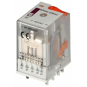 Päticové relé ERM4-230AC 230V AC, 6A, 4CO (ETI)