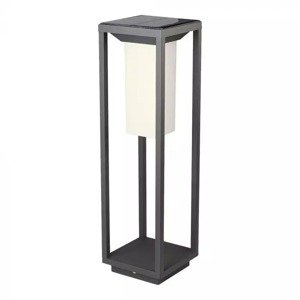 Solárne LED stĺpikové svietidlo 2W 3000K 280lm IP65 PRO  sivé, VT-66 (V-TAC)