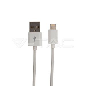 USB Kábel Lightning s MFI 1,5m, biely VT-5552 (V-TAC)