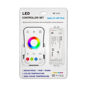 Ovládač RGB+CCT SADA Ovládač R17 + Príjmač V5, 5 Kanálov, 12-24V, 15A, biela (Benalex)
