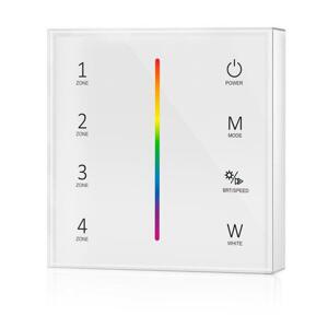 Ovládač nástenný RF pre LED pásiky RGB+W 12/24V vysielač 4-zóny, 2xAAA. T24 (Benalex)