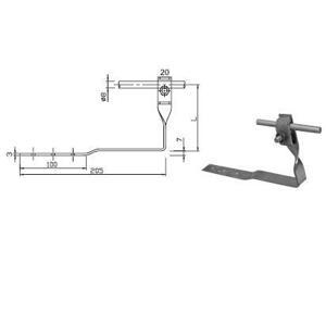Podpera vedenia na lepenkové strechy a škridlové strechy L=100mm, Fe-Zn (PV22) (ZIN)