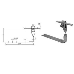 Podpera vedenia na lepenkové a škridlové strechy  planž., Fe-Zn L-200mm (PV22 pl) (ZIN)