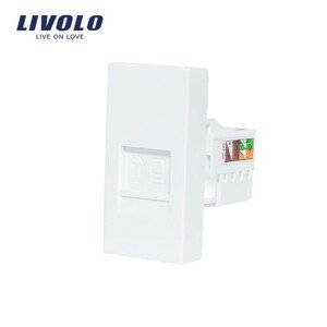 Zásuvka dátová RJ-45, polmodul, biela (LIVOLO)