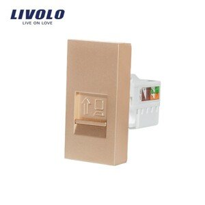Zásuvka dátová RJ-45, polmodul, zlatá (LIVOLO)