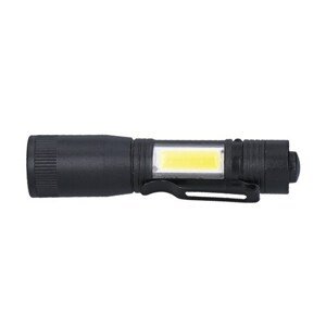 Ručné LED svietidlo, 150+60lm, stmievateľné, 1xAA, čierna (SOLIGHT)
