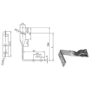 Podpera vedenia na plechové strechy vytočená L=110mm, B=60mm, Železo (PV23) (ZIN)