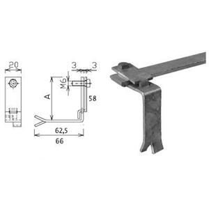 Podpera vedenia do muriva na uzemňovaciu pásku pre pásku 30x4, A=55mm, Fe-Zn (PV42) (ZIN)