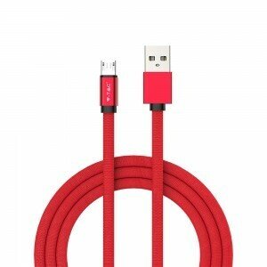 USB Kábel Ruby Series Micro USB 1m, červený VT-5341 (V-TAC)