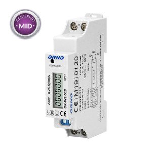 Elektromer 1-fázový MID 40A na DIN lištu (ORNO)