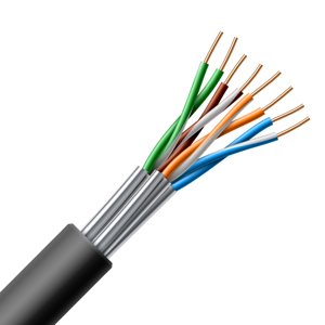 Kábel STP Cat.6A PE F 500m/box SXKD-6A-STP-PE čierny, vonkajší, drôt (FTP) (SOLARIX)
