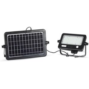 Solárny LED reflektor prenosný s batériou 10W, 4000K, IP65, čierny VT-788-10 (V-TAC)