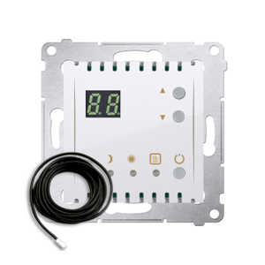 Termostat LCD priestorový s vonkajším senzorom 16(2)A/230V (SS) biela SIMON54Pre (simon)