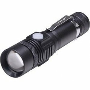 Ručné LED svietidlo nabíjateľné, 400lm, stmievateľné, 2200mAh, čierne (SOLIGHT)