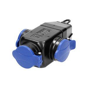 Zásuvka 3-násobná 2P+T IP44 čierna (ORNO)