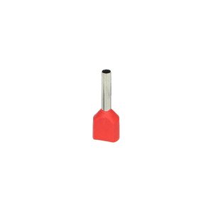 Dutinka izolovaná 2x1mm2 (8mm) červená - balenie 25ks (ORNO)