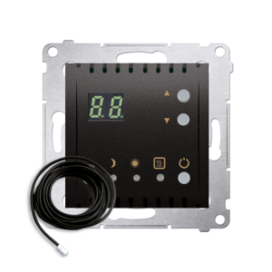 Termostat LCD priestorový s vonkajším senzorom 16(2)A/230V (SS) antracit SIMON54Pre