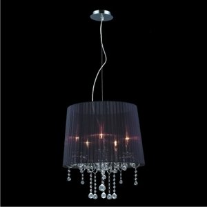 Svietidlo TIMPAN/9452-5/5xE14/40W, BLACK,mat.: BLACK / ASFOUR CRYSTAL (LUXERA)