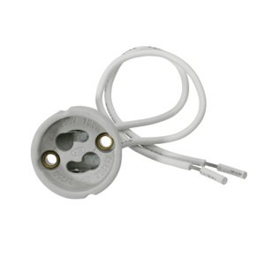 Objímka GU10/GZ10 s prívodom 150mm, keramika-sivá, HLDR-GZ10 (K512GZ) (Kanlux)