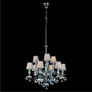 Svietidlo ROYAL/9469-6+3/9xE14/40W, chrómE,mat.: chrómE / ASFOUR CRYSTAL (LUXERA)